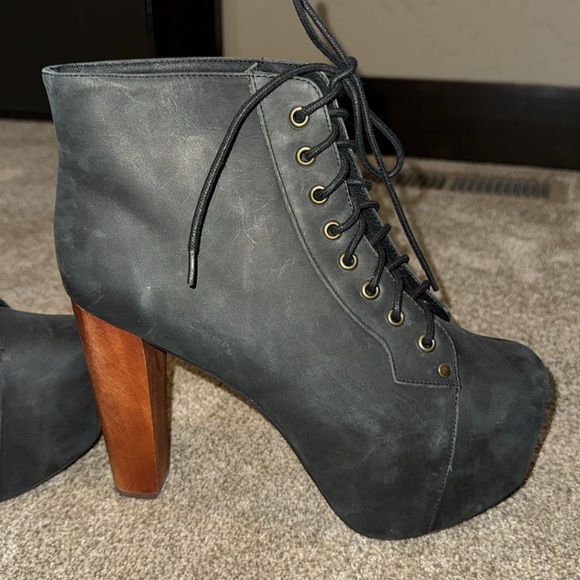 Lita Jeffrey Campbelle Platform Black Leather Boots - Picture 2 of 13